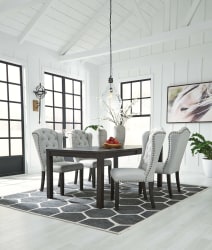 Jeanette - Dark Brown - 5 Pc. - Dining Room Table, 4 Side Chairs