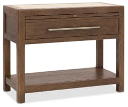 Driftwood - One-Drawer Nightstand with Stone - Worn Saddle