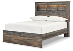 Drystan - Full Panel Bookcase Bed - Brown / Beige
