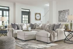 Dellara - Chalk - 5 Pc. - Right Arm Facing Corner Chaise 4 Pc Sectional, Ottoman