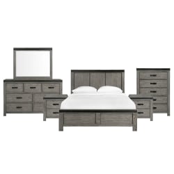 Wade - King Panel 6 Piece Bedroom Set - Black Finish
