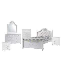 Alana - Full Platform 6 Piece Bedroom Set With Storage Trundle - White