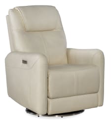 Steffen - Swivel Power Recliner With Power Headrest - White
