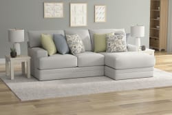 Stockbridge - 2 Piece Sofa Chaise With Comfort Coil Seating And 6 Accent Pillows Included (Right Side Facing Chaise) - Slate