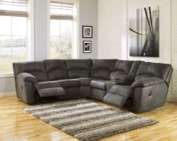 Tambo - Pewter - Right Arm Facing Loveseat with Console 2 Pc Sectional