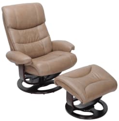 Dawson - Swivel Pedestal Recliner And Ottoman - Brown