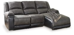 Nantahala - Slate - 3-Piece Reclining Sectional With Raf Corner Chaise