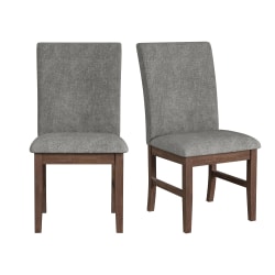Santa Barbara - Fabric Dining Side Chair (Set of 2) - Dark Gray / Walnut