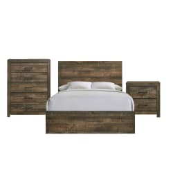 Bailey - King Panel 3 Piece Bedroom Set - Walnut