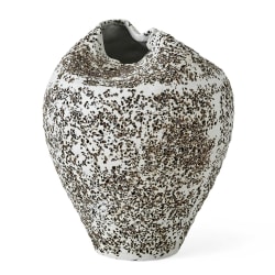 In Touch - 11" Vase - Brown / White