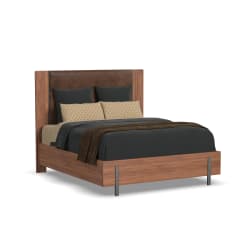 Lincoln - Queen Upholstered Bed - Warm Walnut