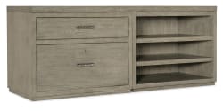 Linville Falls - 72" Credenza With Lateral File And Open Desk Cabinet - Gray