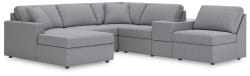 Modmax - 6-Piece Sectional With Laf Corner Chaise And Storage Console - Granite
