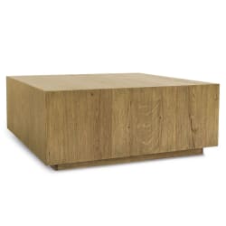 Layne - Square Coffee Table With Casters - Light Brown