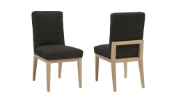 Crafted Cherry - Upholstered Side Chair Black Fabric - Bleached Cherry