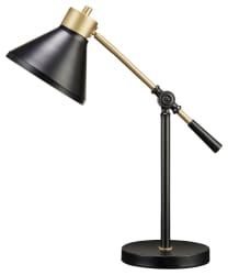 Garville - Black / Gold Finish - Metal Desk Lamp