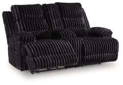 Rhine Falls - Onyx - Double Reclining Power Loveseat With Console