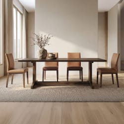 Frankie - Dining Chair Leather (Set of 2) - Tan / Brown