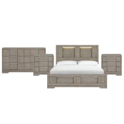 Kelis - King 4 Piece Bedroom Set - Gray