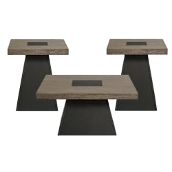 Jemma - 3 Piece Occasional Table Set (Coffee Table & Two End Table) - Gray / Dark Espresso