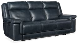 MS - Montel Lay Flat Power Sofa With Power Headrest & Lumbar - Blue