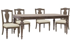 Saddle Creek - Extendable Leg Dining Table With 4 Wood Back Side Chairs - Timber Brown