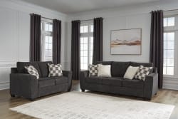 Loreo - 2 Pc. - Sofa, Loveseat - Ebony