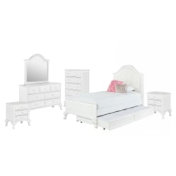 Jesse - Twin Panel With Trundle 6 Piece Bedroom Set - White