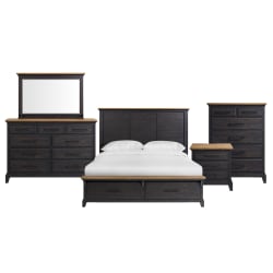 Montrose - King Storage 5 Piece Bedroom Set - Espresso & Brown