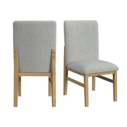 Portland - Square Back Dining Side Chair (Set of 2) - Natural / Gray