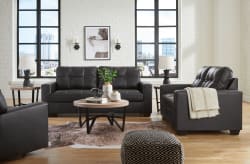 Barlin Mills - Carbon - 3 Pc. - Sofa, Loveseat, Rocker Recliner