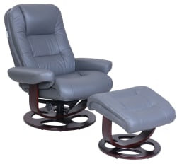 Jacque - Swivel Pedestal Recliner And Ottoman - Gray