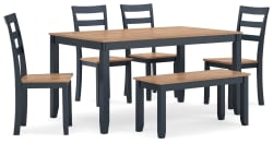 Gesthaven - Dining Room Table Set (Set of 6) - Natural / Blue