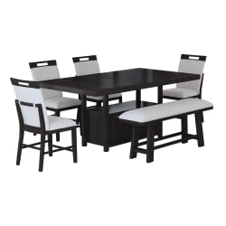 Transcend - 6 Piece Counter Height Dining Set (Table, Four Chairs & Bench) - Charcoal