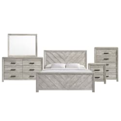 Ellen - King Panel 5 Piece Bedroom Set - White