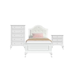 Jesse - Twin Panel 3 Piece Bedroom Set - White