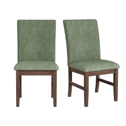 Santa Barbara - Fabric Dining Side Chair (Set of 2) - Avocado / Walnut