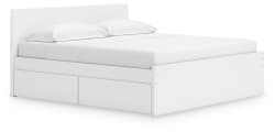 Onita - King Panel Platform Bed With Storage - White