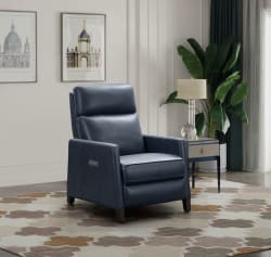 James - Power Recliner With Power Recline, Power Headrest, Power Lumbar (Zero Gravity) - Navy Blue