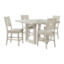 Avalanche - 5 Piece Square Counter Height Dining Set (Table And Four Chairs) - Antique White