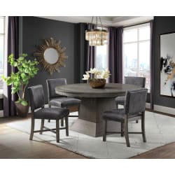 Collins - With 2 Leaves 5 Piece Dining Set Table & Four Chairs - Gray