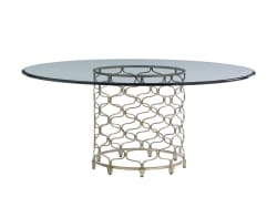 Laurel Canyon - Bollinger Round Dining Table With 72" Glass Top - Beige