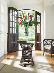 Bali Hai - Aruba Dining Table With 36" Glass Top - Dark Brown