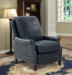 Ashebrooke - Push Thru The Arm Recliner - Navy Blue