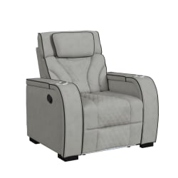 Blitz - Motion Recliner With LED - Simba Taupe And Black Welt