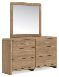 Gramburg - Dresser And Mirror - Warm Natural Brown