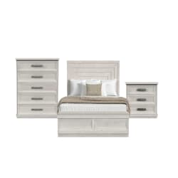 Avalanche - Queen Storage 3 Piece Bedroom Set - Antique White