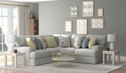 Stockbridge - 2 Piece Sectional With Comfort Coil Seating And 9 Accent Pillows Included - Slate