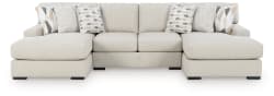 LaureLGrove - 3-Piece Double Chaise Sectional With Armless Loveseat - Pebble