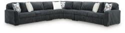 Midnight-Madness - 5-Piece Sectional With LAF / RAF Sofa And 2 Armless Chairs - Gunmetal
